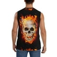 thumbnail image 4 of Bingfone Satanic Skull Pattern Men's Tank Tops Workout Sleeveless Tee Shirts Running Beach Tanks for Men-3X-Large, 4 of 8