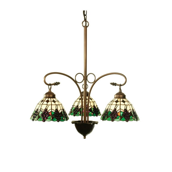 Meyda Tiffany 103183 Meyda Grape 3 Light 19" Wide Mini Chandelier