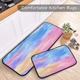 thumbnail image 5 of 2-Piece Kitchen Rugs Set Non-Slip Mats Carpet Floor for Kitchen, Bathroom (19.7"x27.6" & 19.7"x47.2") Tie-dye Clouds Pattern, 5 of 7