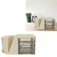 thumbnail image 1 of Desktop Organizer, Multi Functional Plastic Storage Box with 2 Drawers, Rotating Pen Holder and Shelf for Office School Home, 1 of 7