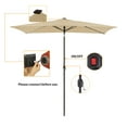 thumbnail image 3 of 6.5 x 10ft Rectangular Patio Umbrella with 26 Led Lights Outdoor Market Table Umbrella with Push Button Tilt and Crank for Garden(Taupe), 3 of 11
