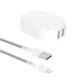 thumbnail image 1 of Best seller onn 24W Dual USB-A Port Wall Charger with 3ft Lighting to USB Cable, Foldable Plug, White - Compatible with iPhone 14/13/12/11/X/XR/XS/8/7/6/5, iPad, Airpods and more $16.26, 1 of 1