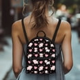 thumbnail image 4 of Eheartsgir Cow Pink Heart Print Zipper Closure Casual Daypack, Lots of Pockets Mini Travel Backpacks with Lightweight for Vacation Work, 4 of 8