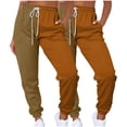 thumbnail image 1 of Hvobtty Pantalon Long Décontracté pour Femmes, Pantalon Décontracté Patchwork pour Femmes Taille Haute à Cordon avec Multiples Poches Corset Pantalon Long, 1 of 3