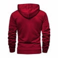 thumbnail image 5 of Hoodies for Men Solid Color Long Sleeve Slim Fit Pullover Sweatshirt Casual Fashion Button Zipper Open Close Gym Sports Sweatshirt Warm Fall Winter Top, 5 of 6