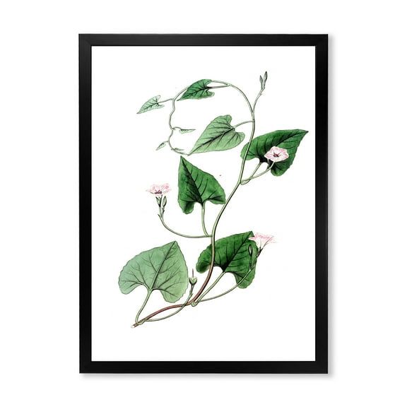 Designart 'Ancient Green Leaves Plants IX' Traditional Framed Art Print