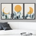 thumbnail image 2 of wall26 Framed Canvas Print Wall Art Set Mid-Century Ocean Sunset Sun Horizon Nature Abstract Illustrations Modern Art Bohemian Decorative for Living Room, Bedroom, Office - 16"x24"x3 Black, 2 of 5