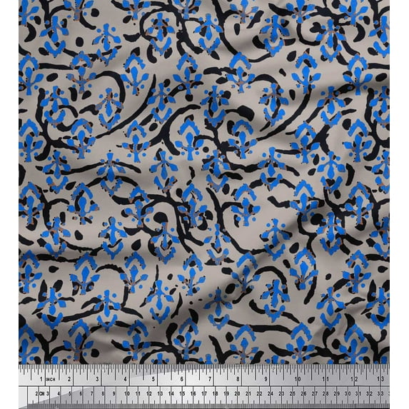 Soimoi Black Rayon Fabric Blocks Block Fabric Prints By Yard 58 Inch Wide