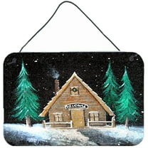 Carolines Treasures PJC1090DS812 Welcome Lodge Christmas Log Home Wall or Door Hanging Prints  8x12 multicolor