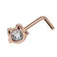 thumbnail image 5 of 1Pc cara de gato 20g 316l acero quirúrgico nariz anillo en forma de l acero cz gemas joyería piercing del cuerpo, 5 of 5