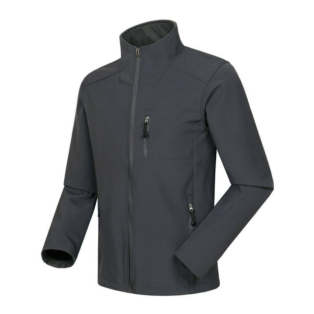 EGNMCR Jackets for Men Men Winter Zipper Pocket Softshell Windproof Soft Coat Jacket