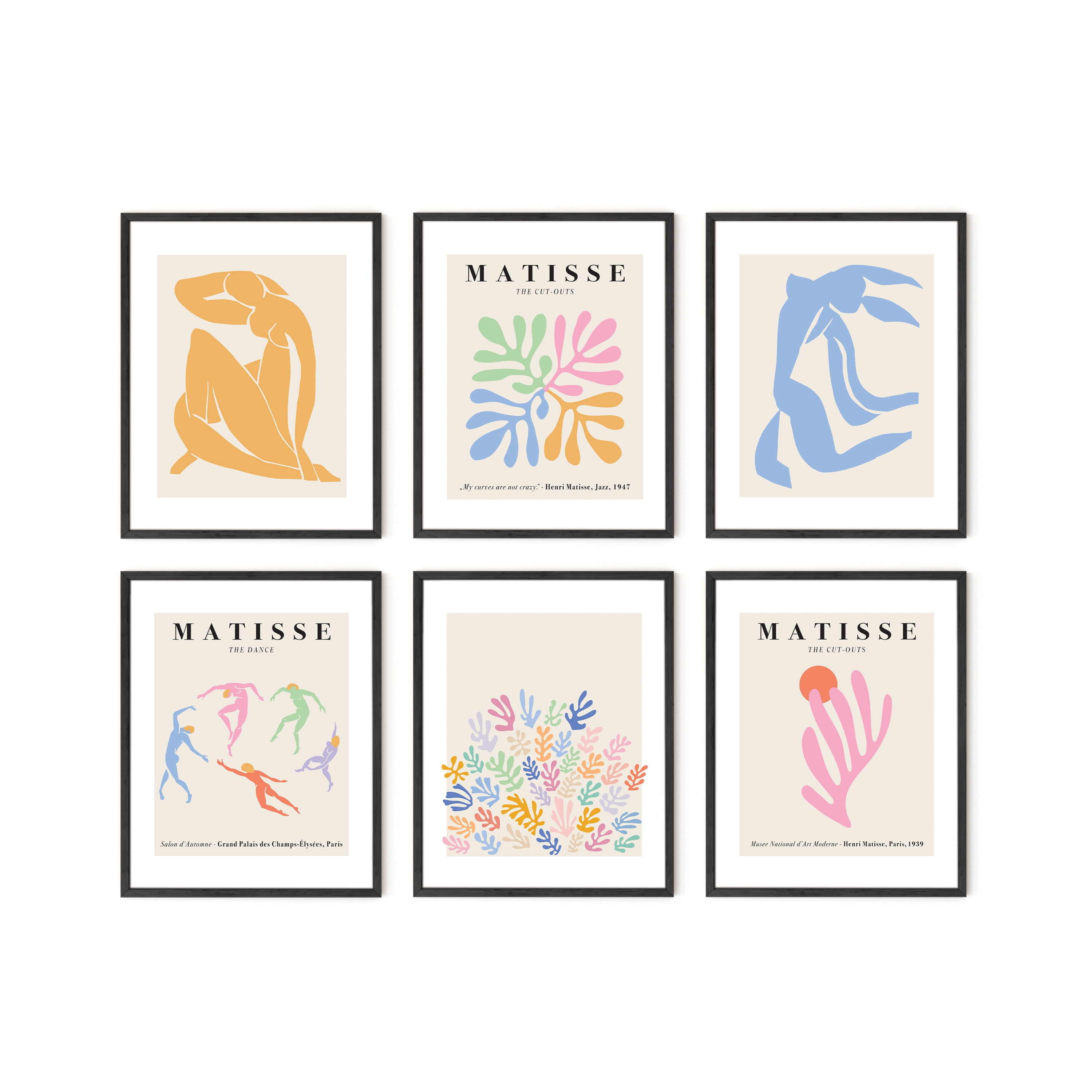 Haus and Hues Matisse Poster Set, Minimalist Poster Set, Poster Sets for Room  Aesthetic, Framed Wall Art Set, Framed Modern Art