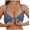 Blue, variant on Front Closure Bra Halter Neck Adjustable Wide Strap Wireless Stretch Daily Lift Support Everyday Bras for Women
