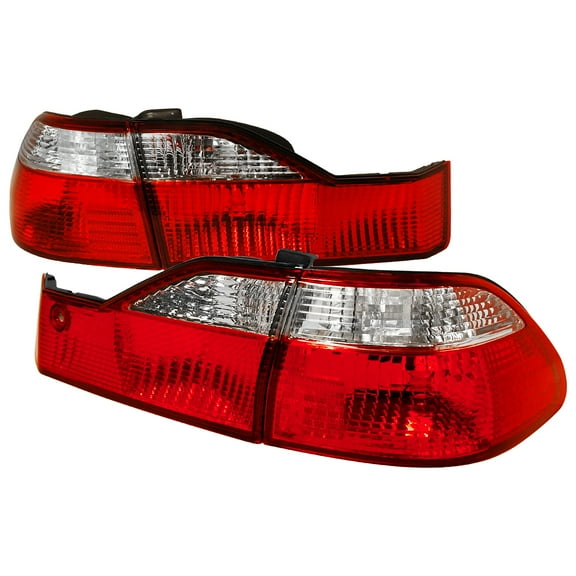 RED AND CLEAR TAIL LIGHTS Made for and Compatible with 98-00 HONDA ACCORD 4 DOOR MODEL ONLY