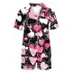 thumbnail image 5 of RKSTN Women's Valentines Pajama Sets Plus Size Notch Collar Button Down Valentine's Day Print Short Sleeve T Shirts Top and Shorts 2 Piece Set Womens Casual Lapel Shirt and Pjs Shorts Matching Set, 5 of 6