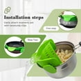 thumbnail image 4 of Clip On Silicone Pasta Strainer Kitchen Pot Strainer Set with 4 Colors Clip-Side Food Colander (Gray), 4 of 10