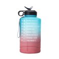 thumbnail image 2 of Billuyoard Botella de agua de gran capacidad de 2,2 l con tapa de rebote, recordatorio de escala de tiempo, taza esmerilada a prueba de fugas para deportes Teteras rosa verde Billuyoard HA006334-02, 2 of 6