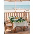 thumbnail image 2 of 54x80 Inch Outdoor Tablecloth with Umbrella Hole Zipper Rectangle St Patricks Day Rectangular Tablecloths Outside Waterproof Spring Gold Coin Green Shamrock on Linen Patio Table Cover for Picnic, 2 of 8