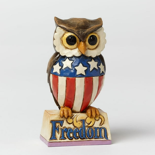 Jim Shore Heartwood Creek Freedom Patriotic Owl 4th of July Mini Figurine - Walmart.com