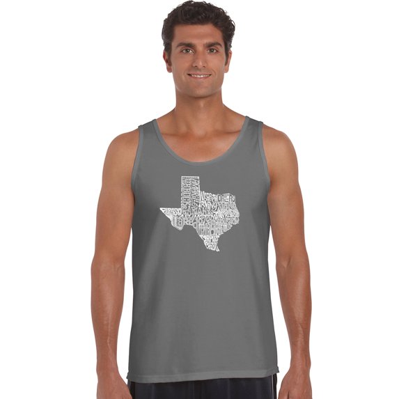 LA Pop Art Men's Word Art Tank Top - The Great State of Texas