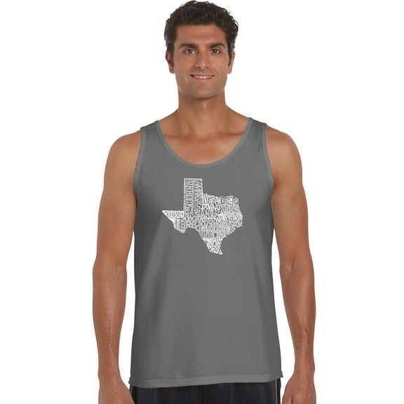 LA Pop Art Men's Word Art Tank Top - The Great State of Texas