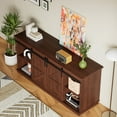 thumbnail image 6 of Vineego Rustic Modern TV Stand for 65-Inch TVs - Entertainment Center with Storage Cabinet & Sliding Barn Door Design,Brown, 6 of 7