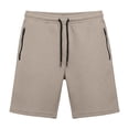 thumbnail image 5 of Besolor Men Running Shorts Casual Loose Drawstring Elastic Waist Wide Leg Summer Workout Short Pants with Zipper Pockets(XX-Large,Khaki), 5 of 5