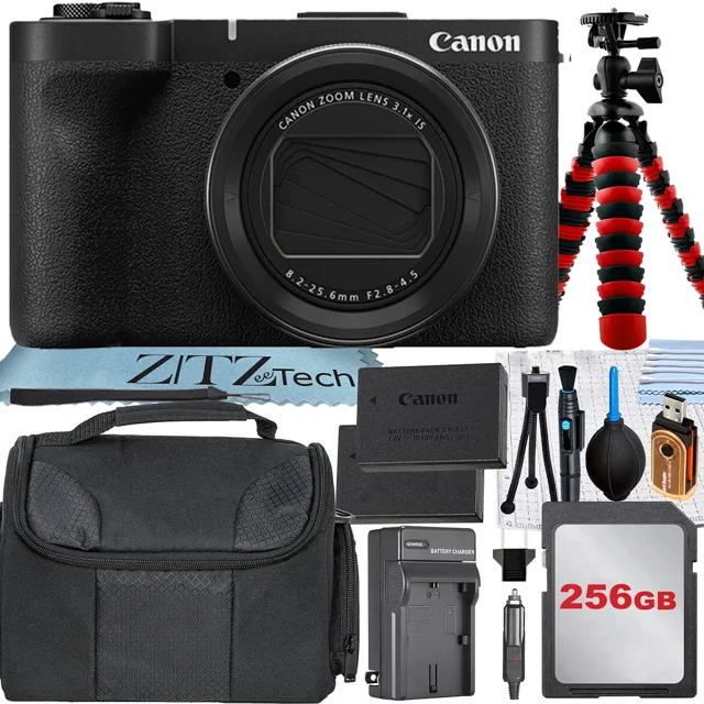 Canon PowerShot V1 4K Vlogging Camera + 256GB Memory Card + Case + ZeeTech Accessory Bundle