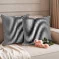 thumbnail image 2 of Black White Stripe Outdoor Waterproof Pillow Covers, Modern Minimalist Geometric Striped Decorative Square Throw Pillowcase Sofa Cushion Sham for Patio/Couch/Chair, 26"x26" 2 Pack, 2 of 8