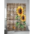 thumbnail image 5 of Sunflower Shower Curtain, You Are My Sun Shine Vintage Brown Wood Board Waterproof Shower Curtain Set with 12 Hooks Lightweight Washable Fabric Shower Curtains for Bathroom 72x78 Inches, 5 of 6