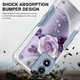 thumbnail image 4 of Rosebono Compatible With Motorola Edge 2025 Case, Hybrid Dual Layer Graphic Design Pattern Heavy Duty Protection Case For Motorola Edge 2025 (Purple Flower), 4 of 4
