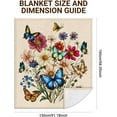 thumbnail image 2 of Butterfly Wildflowers Print Blanket 59"x51" Vintage Floral Throw Blankets Gifts for Women Men Soft Flannel Plush Blankets Full Season Cozy Fuzzy Blanket for Bedroom Living Room Sofa Couch PeachPuff, 2 of 8