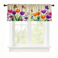 thumbnail image 2 of Rdsfhsp Tulip Flower Window Valance Curtain, Colorful Floral Pattern Decorative Rod Pocket Short Curtain for Kitchen Bedroom Decor, 2 of 5