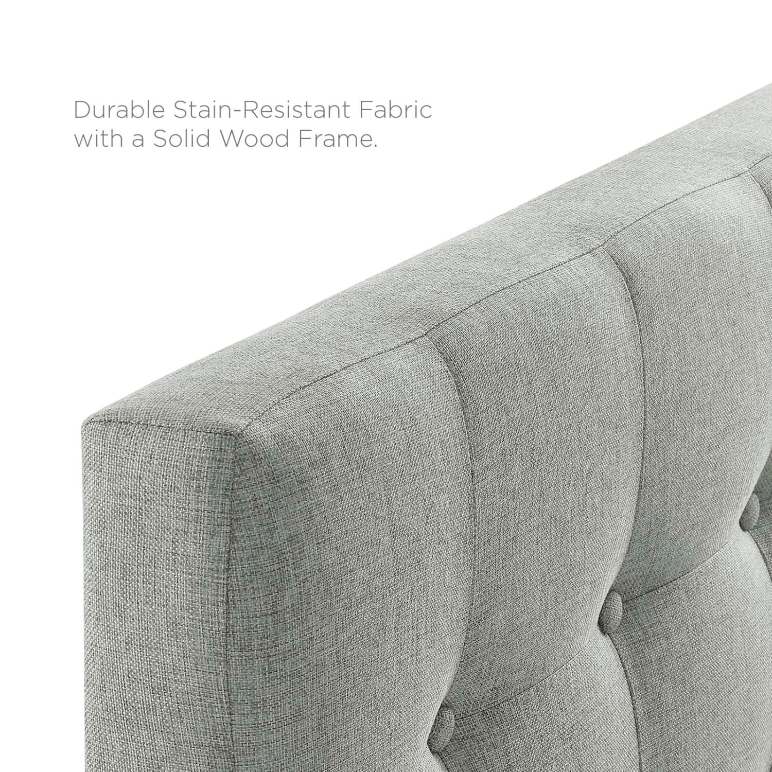 Tufted Headboard, Twin Size, Grey Gray, Fabric, Bedroom, Modern Contemporary HB34981