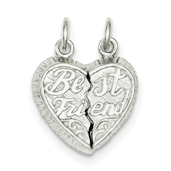 Sterling Silver Best Friend 2-Piece Break Apart Heart Charm