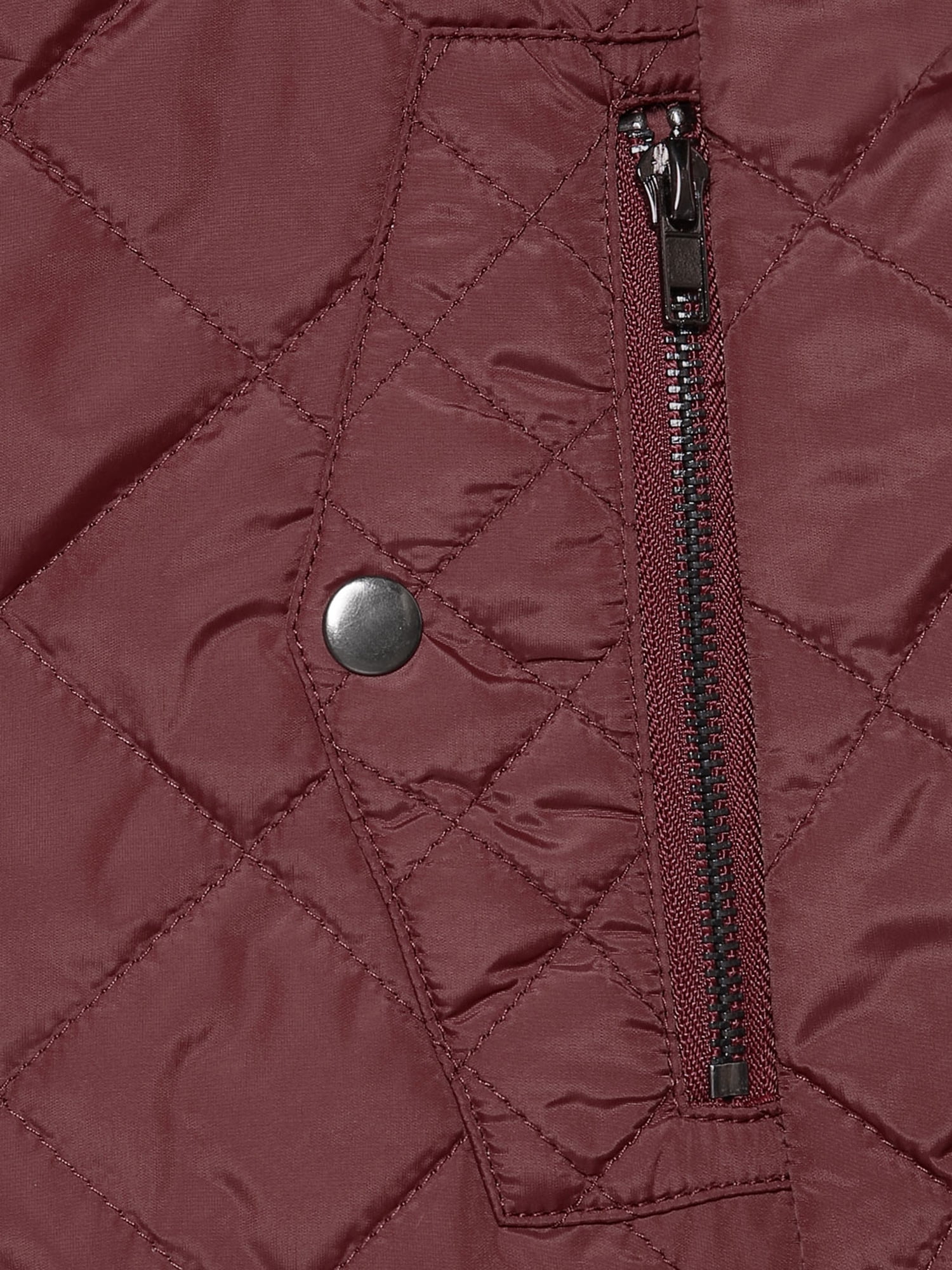DARING DIVA Women's Zip Stand Collar Quilted Padded Vest XS Wine Red