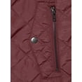 thumbnail image 5 of DARING DIVA Women's Zip Stand Collar Quilted Padded Vest XS Wine Red, 5 of 8