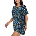 thumbnail image 3 of Womens Pajama Sets With Pocket, Bicycle Colorful Lounge Sets Short Sleeve Sleepwear PJ Sets for Women, 3 of 6