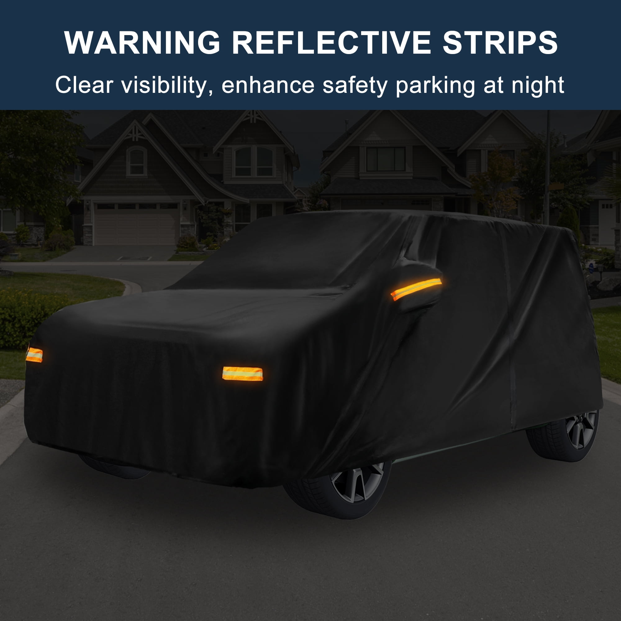 Unique Bargains Full Car Cover Black for Kia Soul Aluminum Film 167"x71"x57"