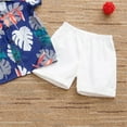 thumbnail image 2 of Futezty Toddler Boys Clothes Summer Outfit Sets, Toddler Boy Summer Clothes 6 12 18 24M 3T Contrast Color Short Sleeve Pocket T-Shirt with Elastic Waist Shorts 2Pcs Outfit, 2 of 7