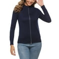 thumbnail image 3 of Uniexcosm Womens Sweaters Soft Knit Full Zip Long Sleeve Open Front Sweater Jacket for Female, 3 of 8