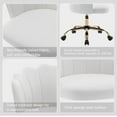 thumbnail image 4 of Swivel Office Chair, Modern Home Office Desk Chair, Velvet Shell Back Vanity Chair with Golden Metal Base, Height Adjustable Upholstered Cute Task Chair, Ivory, 4 of 7