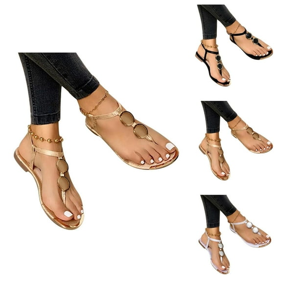 Womens Sandals Flip Flops for Women Dressy Summer Casual Open Toe Slippers Women's Thong Sandals Flat Comfortable Buckle Strap Clip