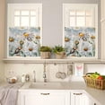 thumbnail image 4 of Farmhouse Bee Daisy Kitchen Curtains and Valances Set, Rod Pocket Curtains Tier Farmhouse Window Curtains 36 Inch Length, Summer Floral Rustic Blue Wooden 3 Piece Kitchen Curtains Set, 4 of 6