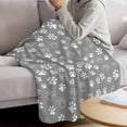 thumbnail image 3 of White Dog Claws Throw Flannel Blanket Gray Background Funny Animal Pattern Super Soft Cozy Bed Blanket, Lightweight Plush Fuzzy Bed Throw for Bedroom Sofa Couch Living Room 30x40In,, 3 of 9