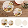 thumbnail image 4 of SKYSONIC 2Pcs Watercolor Basket Color Eggs Pot Holders Trivets, Yellow Flowers Cotton Thread Weave Trivet Heat Resistant Mats Pot Teapot Protection Table Decorative, 4 of 7