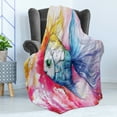 thumbnail image 4 of Fish Soft Flannel Fleece Throw Blanket, Watercolor Fauna Paint Grunge Vivid Brushstrokes and Splashes Nautical Concept, Cozy Plush for Indoor and Outdoor Use, 50" x 60", Multicolor, by Ambesonne, 4 of 5