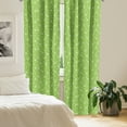 thumbnail image 2 of Ambesonne Irish Curtains, Trifolium Wavy Lines, Pair of 28"x95", Lime Green White, 2 of 5