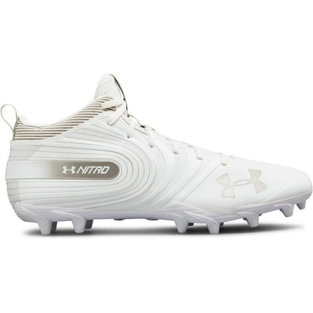 NEW Mens Under Armour Nitro Mid MC Football Cleats White Sz 12.5 M