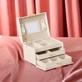 thumbnail image 7 of REGALWOVEN 3 Layer PU Leather Jewelry Box Organizer Storage with Mirror for Women Girl Birthday Gift White, 7 of 7